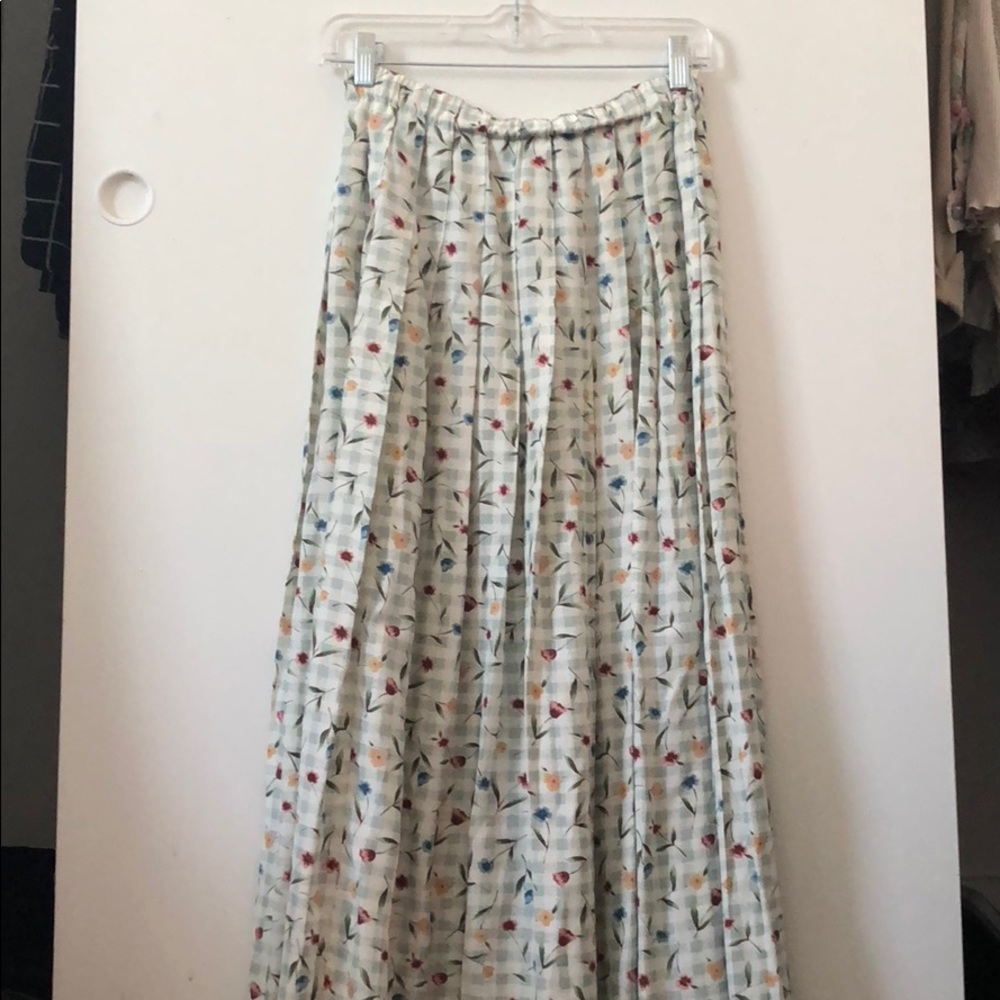 vintage pleated floral skirt